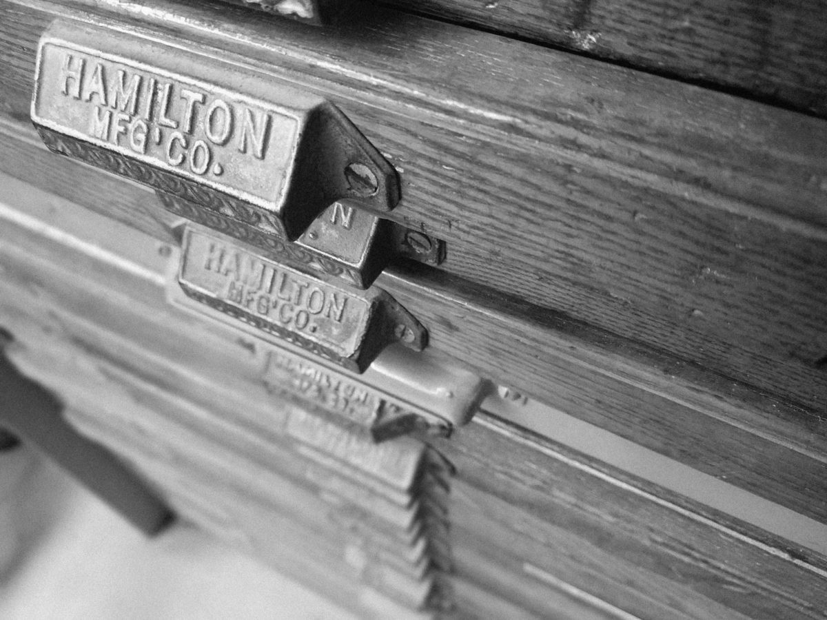 Antique Letterpress Drawer at Lakes Marketing and Print